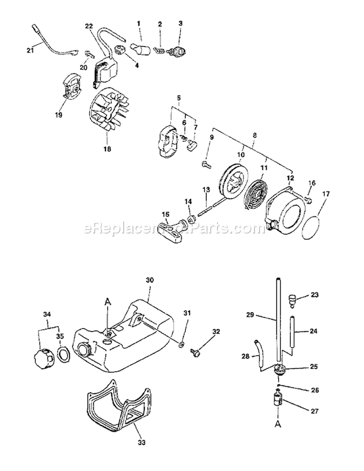 Page F Diagram and Parts List for PE-2400 Type 1E -After S/N 001001 Echo Edger