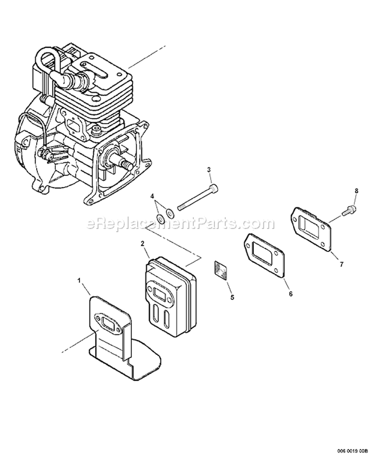 Page F Diagram and Parts List for PE-261 02001001-02999999 Echo Edger