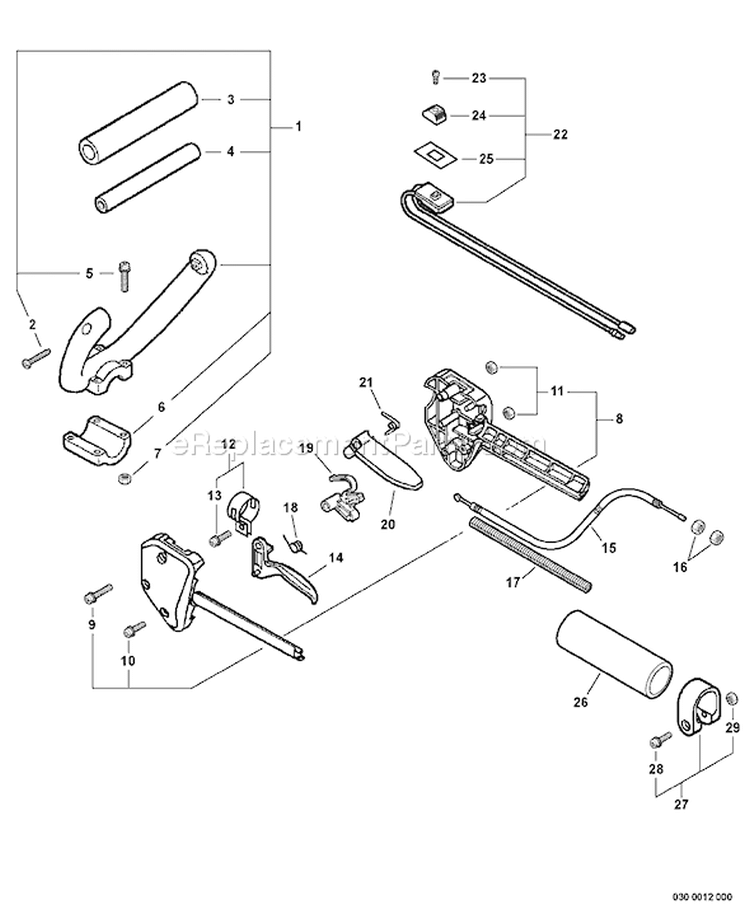 Page M Diagram and Parts List for PE-260 05001001-05999999 Echo Edger