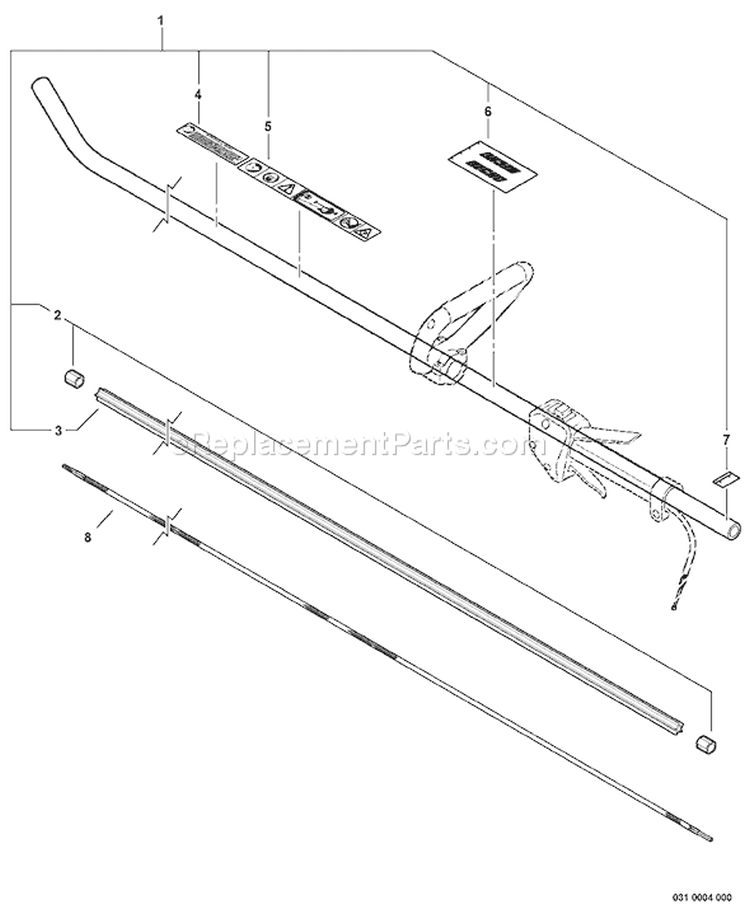 Page O Diagram and Parts List for PE-231 06001001-06999999 Echo Edger