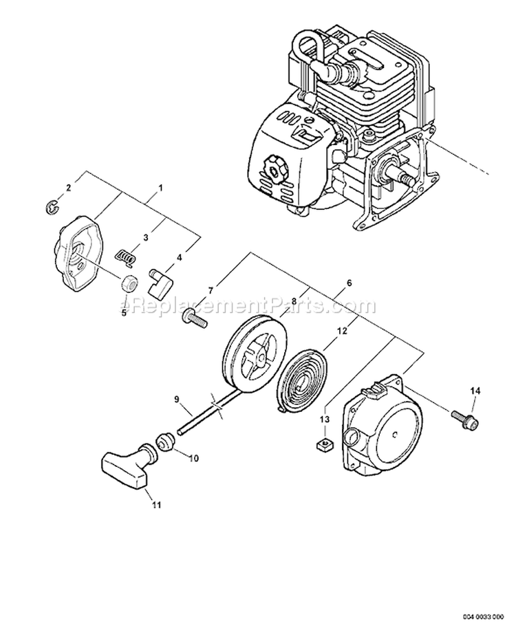 Page R Diagram and Parts List for PE-260 05001001-05999999 Echo Edger