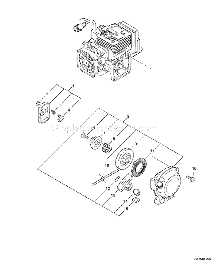 Page Q Diagram and Parts List for PE-265S S71412001001-S71412999999 Echo Edger