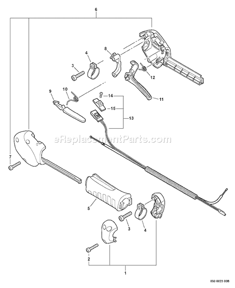 Page B Diagram and Parts List for PE-265S S71412001001-S71412999999 Echo Edger