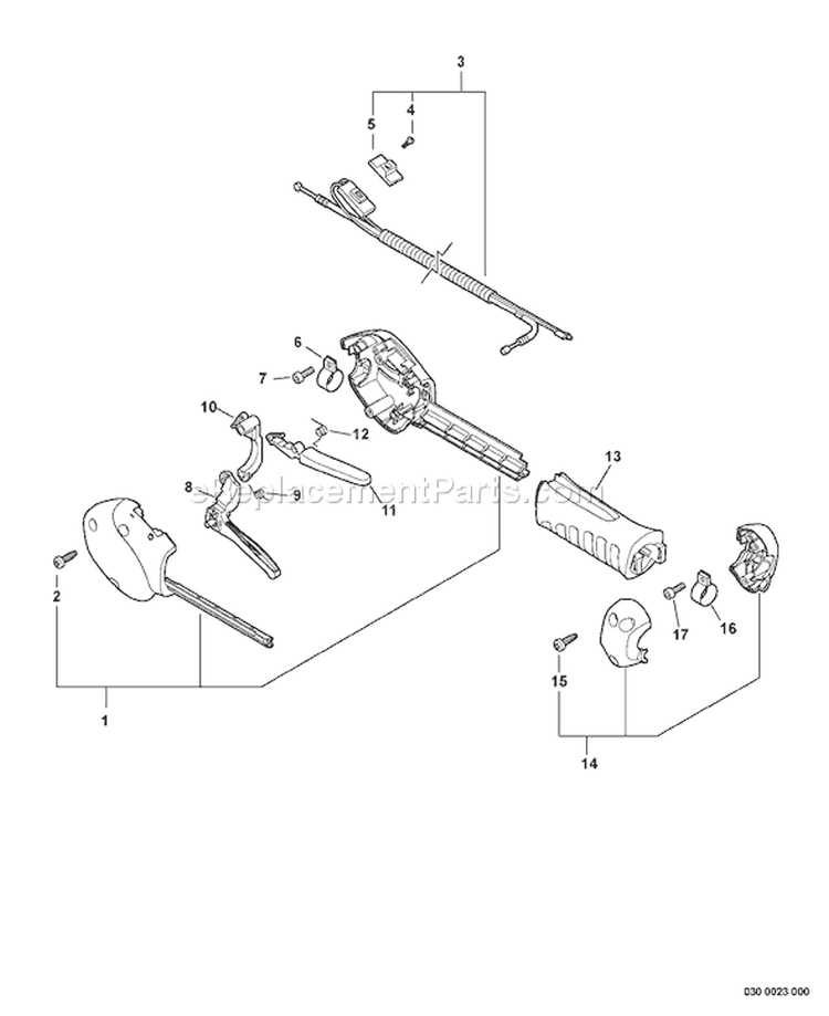Page B Diagram and Parts List for PE-265 S75811001001-S75811999999 Echo Edger
