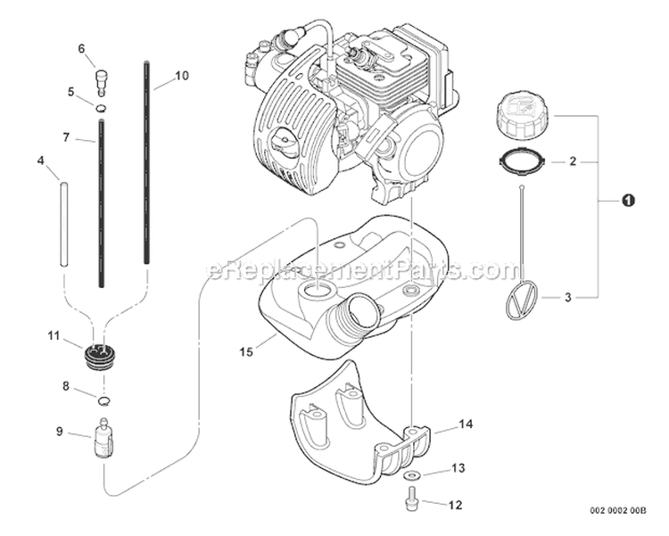 Fuel System Diagram and Parts List for PE-266S T43813001001-T43813999999 Echo Edger