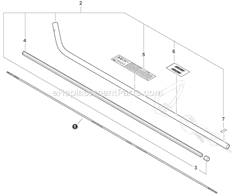 Main Pipe Assembly, Driveshaft Diagram and Parts List for PE-266 T41813001001-T41813999999 Echo Edger