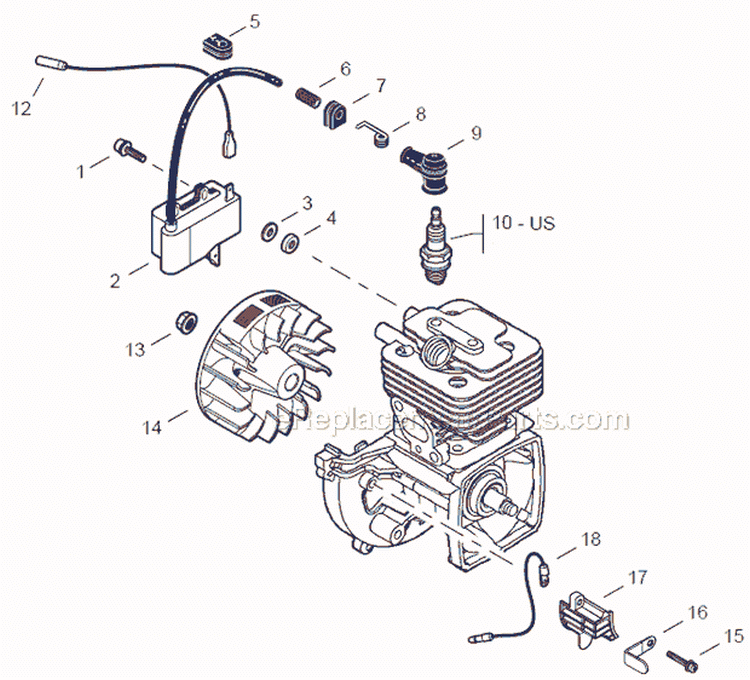 Page D Diagram and Parts List for PE-266 T42811001001-T42811999999 Echo Edger