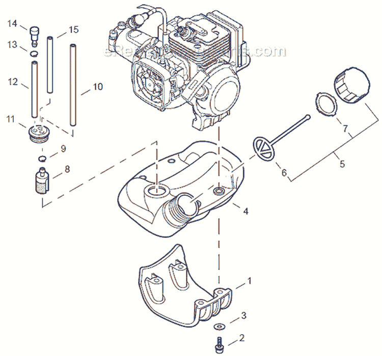 Page H Diagram and Parts List for PE-266 T42811001001-T42811999999 Echo Edger