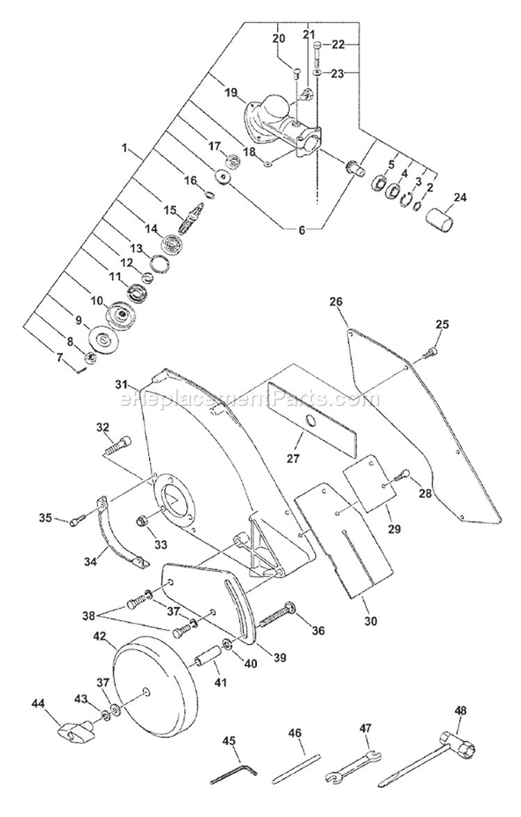 Page D Diagram and Parts List for PE-311 02001001-02999999 Echo Edger