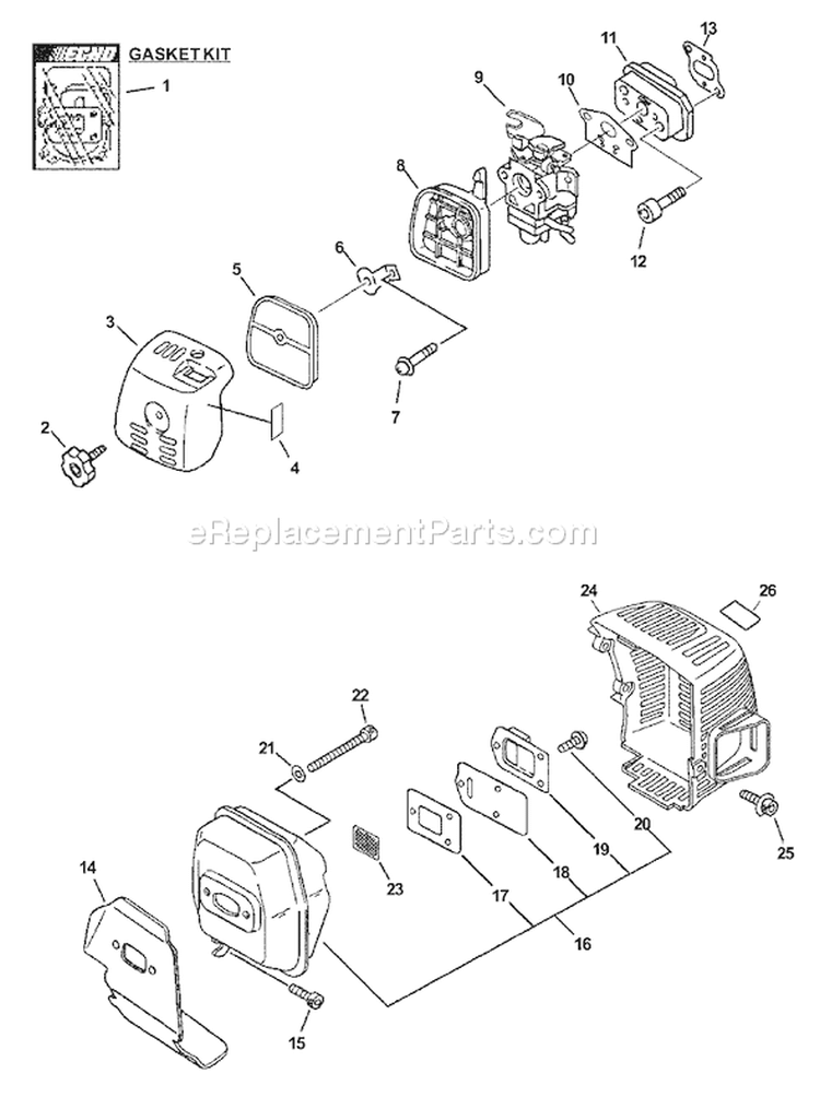 Page G Diagram and Parts List for PE-311 10001001-10999999 Echo Edger