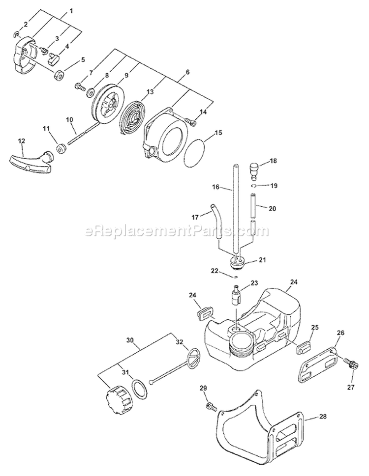 Page G Diagram and Parts List for PE-311 02001001-02999999 Echo Edger