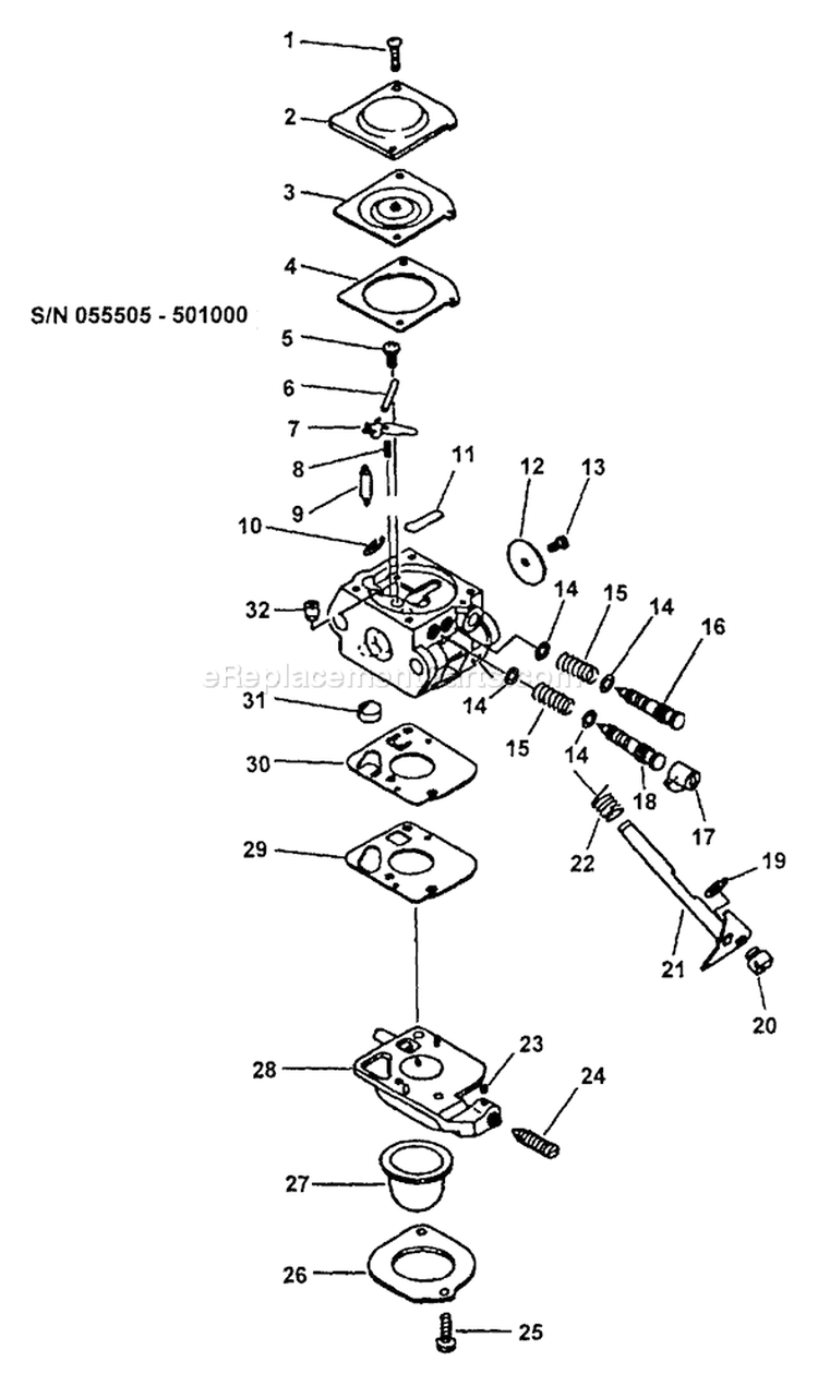 Page A Diagram and Parts List for PP-1200 055505-501000 Echo Pole Saw