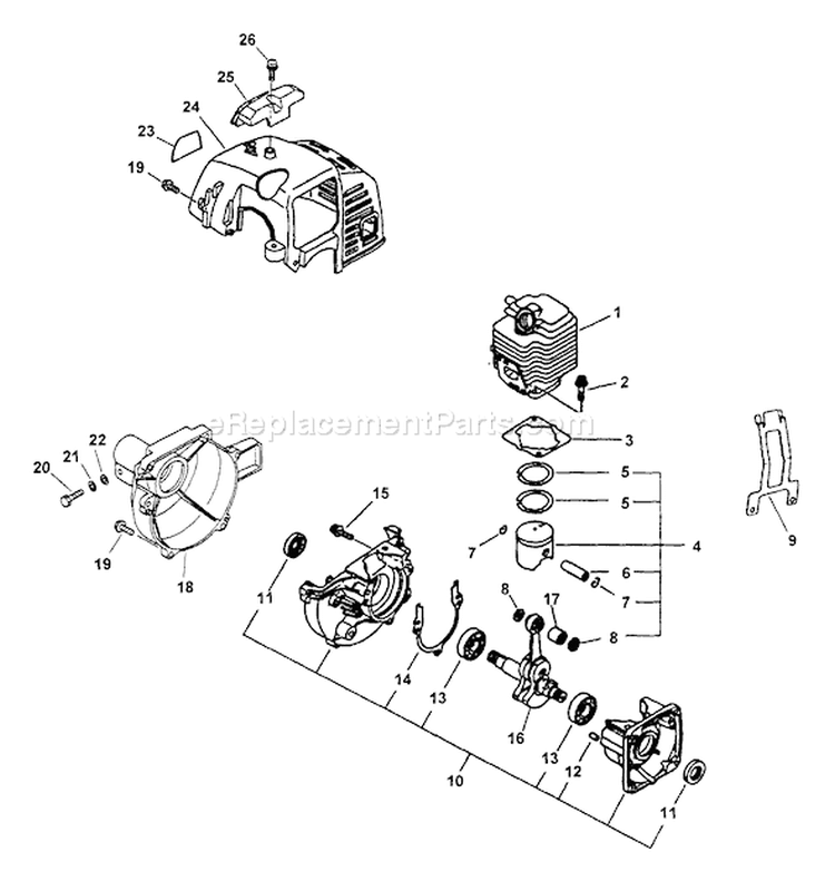 Page C Diagram and Parts List for PP-1260 After S/N 001001 Echo Pole Saw
