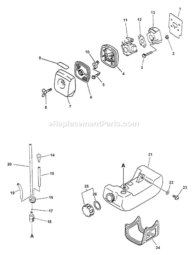Page F Diagram and Parts List for PP-1260 After S/N 001001 Echo Pole Saw