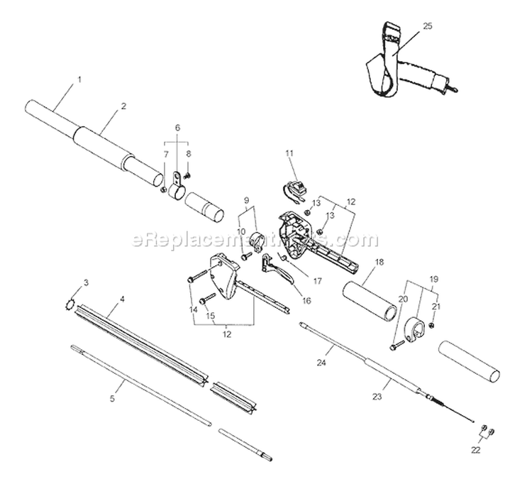Page B Diagram and Parts List for PPF-2100 Type 1E -001001-506099 Echo Pole Saw