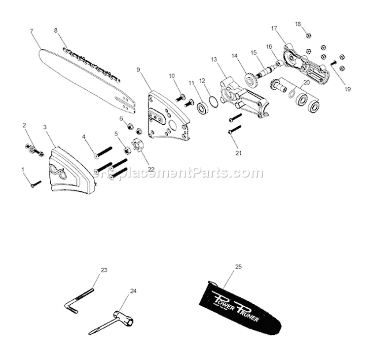 Page D Diagram and Parts List for PPF-2100 Type 1E -001001-506099 Echo Pole Saw