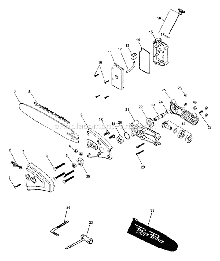Page E Diagram and Parts List for PPF-2110 Type 1E -001001-506099 Echo Pole Saw