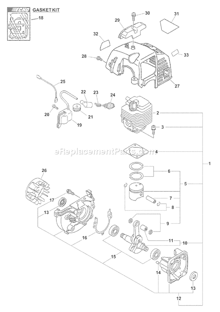 Page B Diagram and Parts List for PPF-211 02001001-02999999 Echo Pole Saw