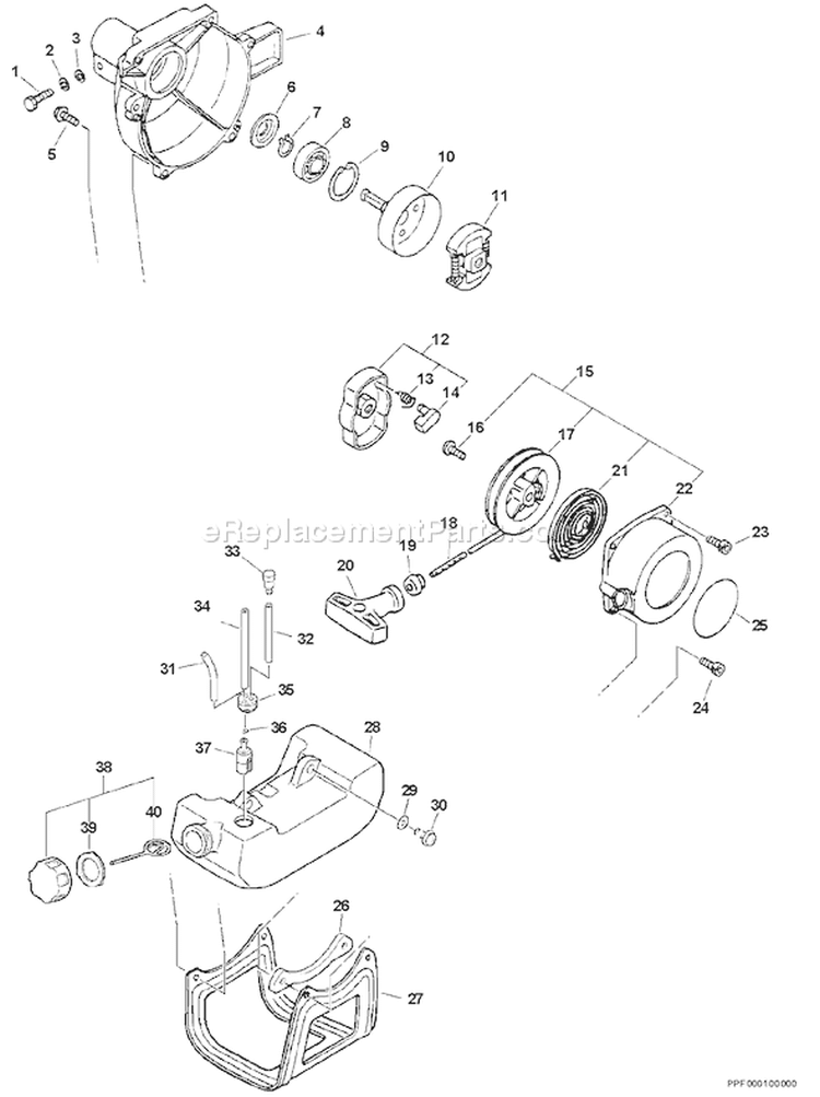 Page C Diagram and Parts List for PPF-211 02001001-02999999 Echo Pole Saw