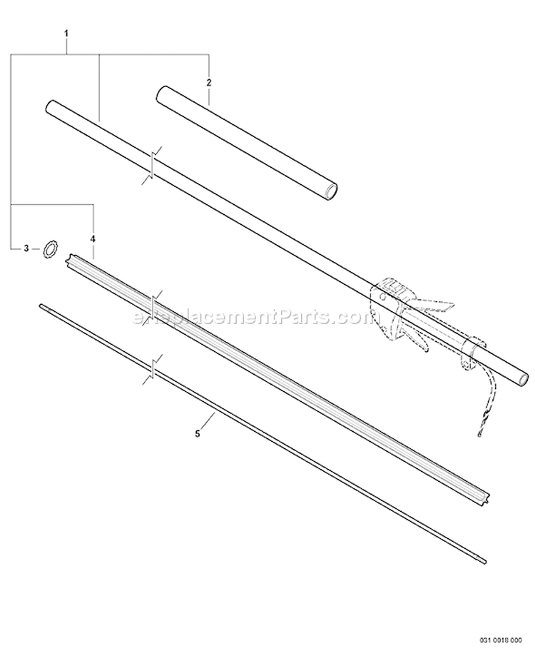 Page N Diagram and Parts List for PPF-210 E07511001001-E07511999999 Echo Pole Saw
