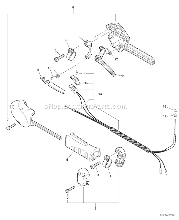 Page B Diagram and Parts List for PPF-225 S63212001001-S63212999999 Echo Pole Saw
