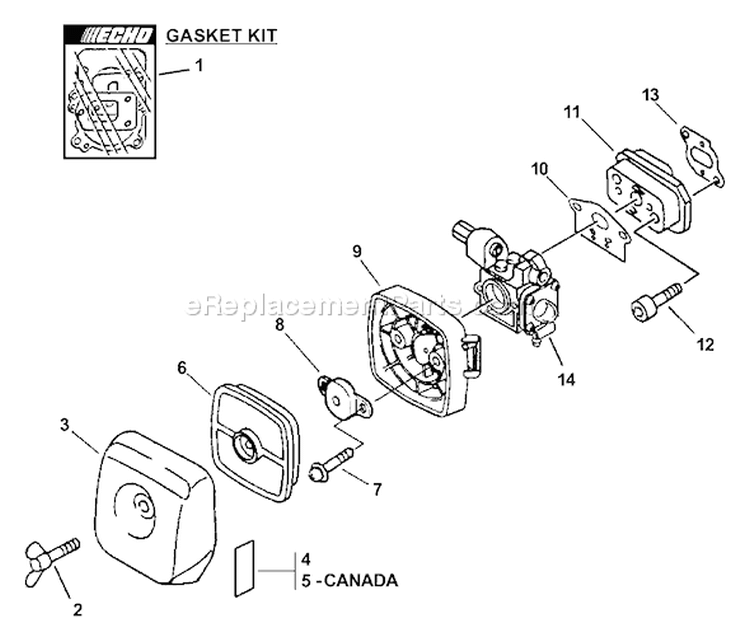 Page J Diagram and Parts List for PPT-230 07001128-07999999 Echo Pole Saw