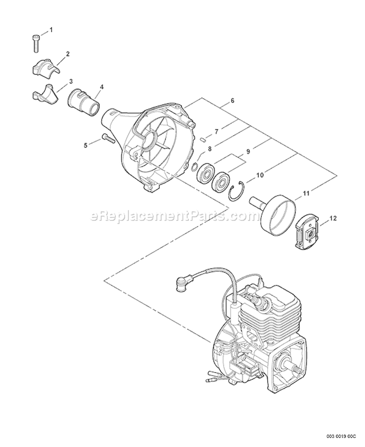 Page F Diagram and Parts List for PPT-235ES S07037001001-S07037999999 Echo Pole Saw