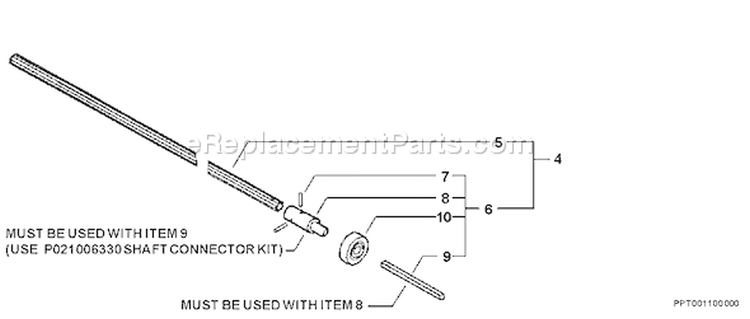 Page C Diagram and Parts List for PPT-260 07001001-07001098 Echo Pole Saw