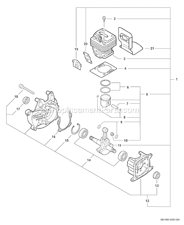 Page E Diagram and Parts List for PPT-261 06001001-06999999 Echo Pole Saw