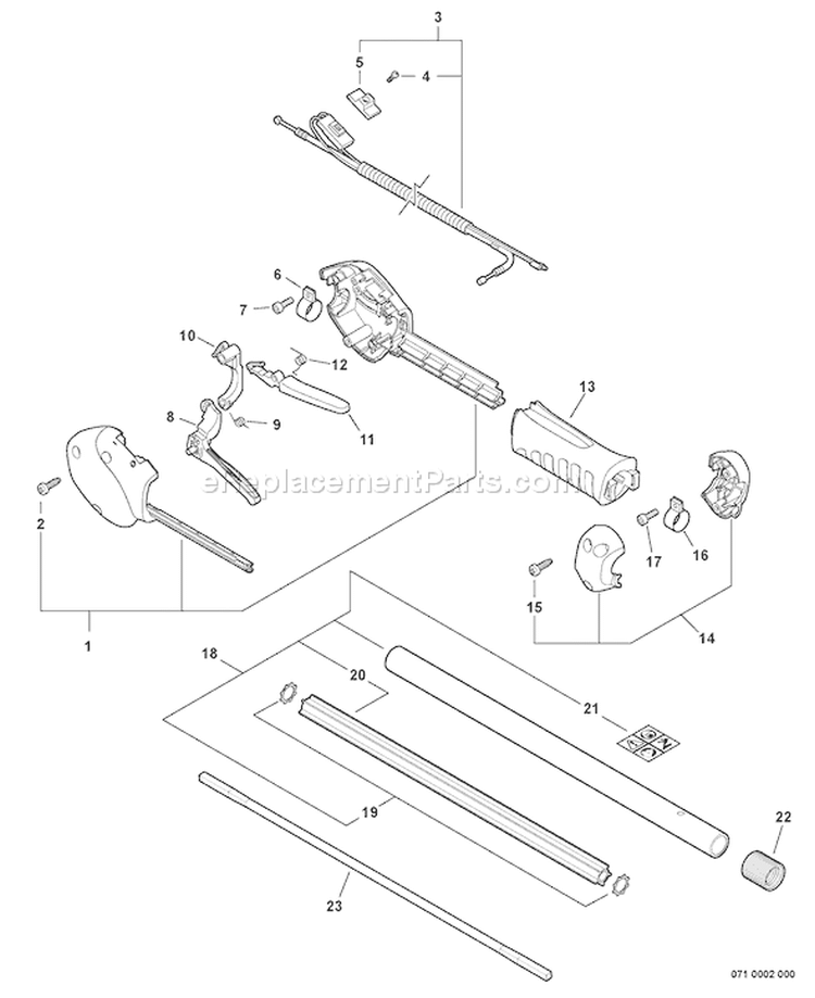 Page R Diagram and Parts List for PPT-265S E09313001001-E09313001032 Echo Pole Saw
