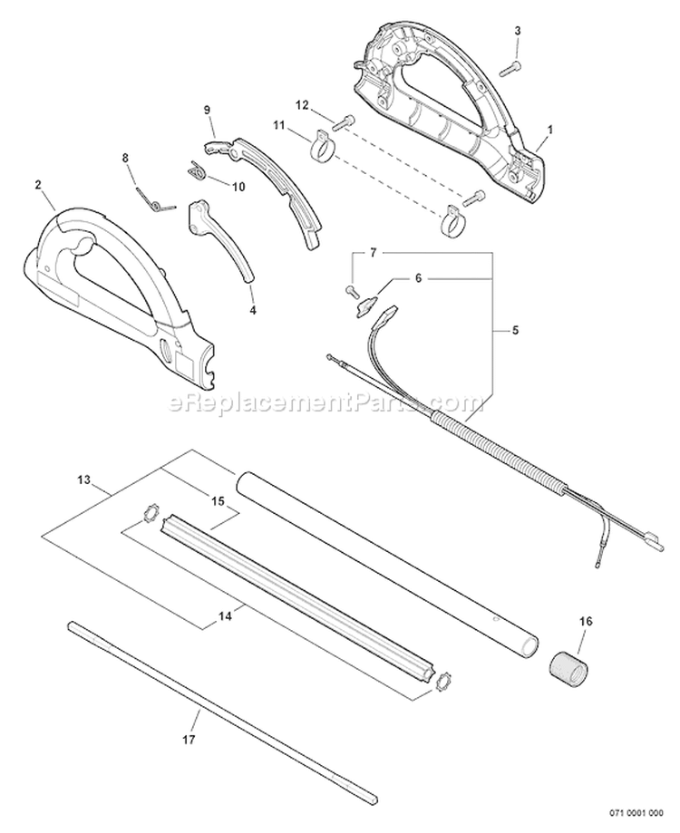 Page B Diagram and Parts List for PPT-265 E08411001001-E08411004206 Echo Pole Saw