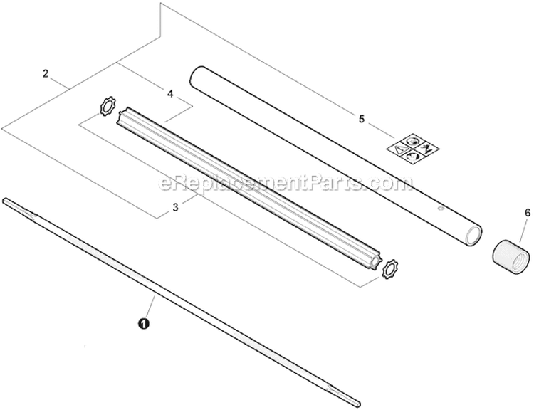 Pipe Assy Diagram and Parts List for PPT-266H E04411001001-E04411999999 Echo Pole Saw