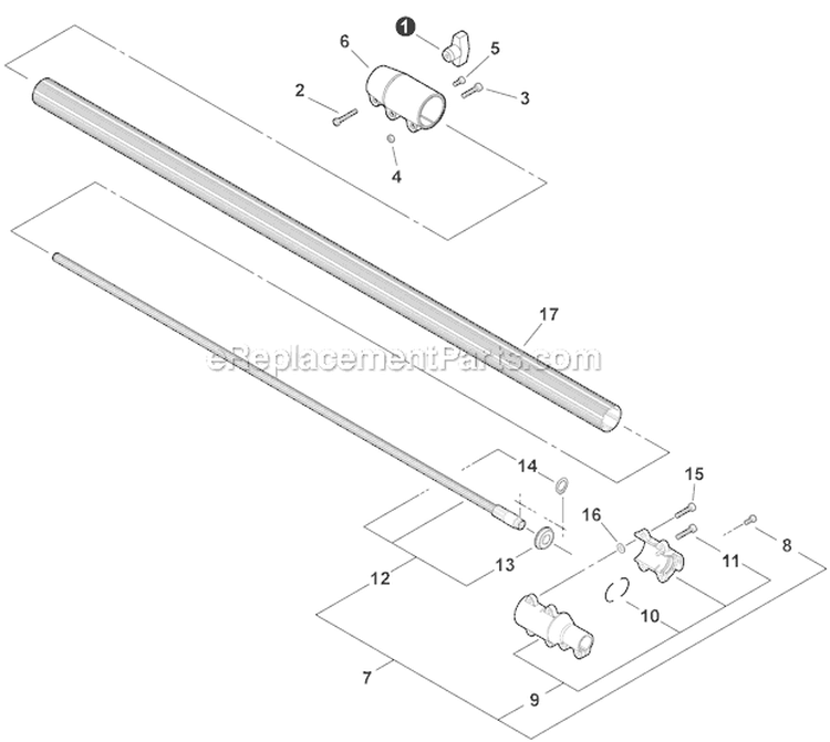 Main Pipe - Lower Diagram and Parts List for PPT-266 E04111001001-E04111999999 Echo Pole Saw