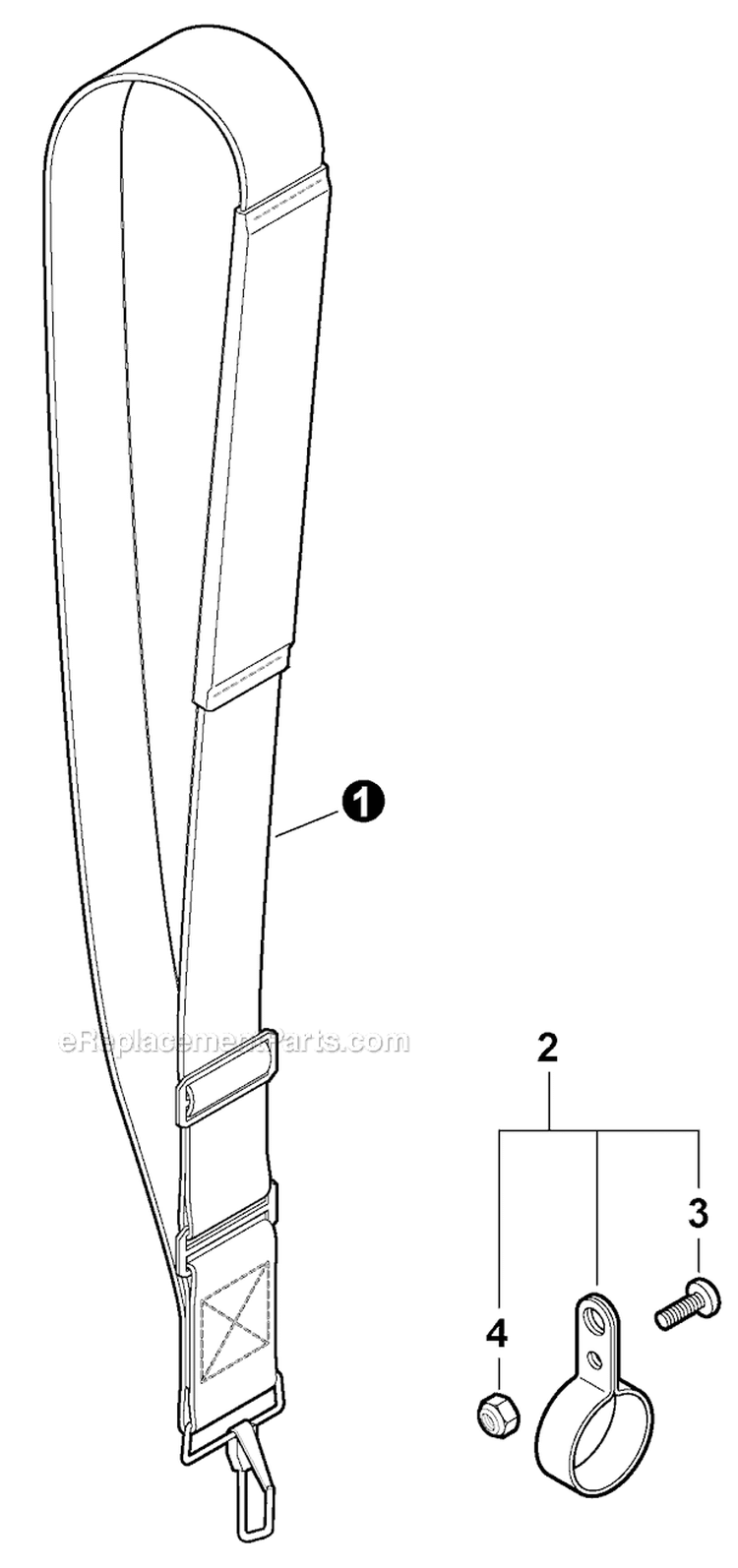 Shoulder Strap Diagram and Parts List for PPT-266 E04111001001-E04111999999 Echo Pole Saw