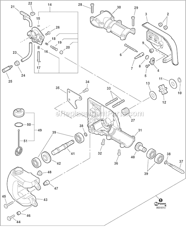Auto-Oiler, Gear Case Diagram and Parts List for PPT-266 E04212001001-E04212999999 Echo Pole Saw