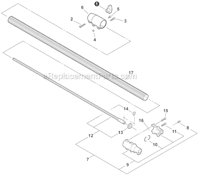 Main Pipe - Lower Diagram and Parts List for PPT-266 E04212001001-E04212999999 Echo Pole Saw