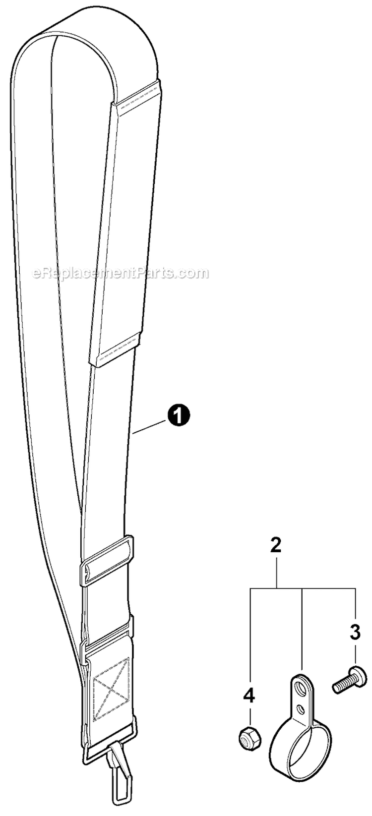 Shoulder Strap Diagram and Parts List for PPT-266 E04212001001-E04212999999 Echo Pole Saw