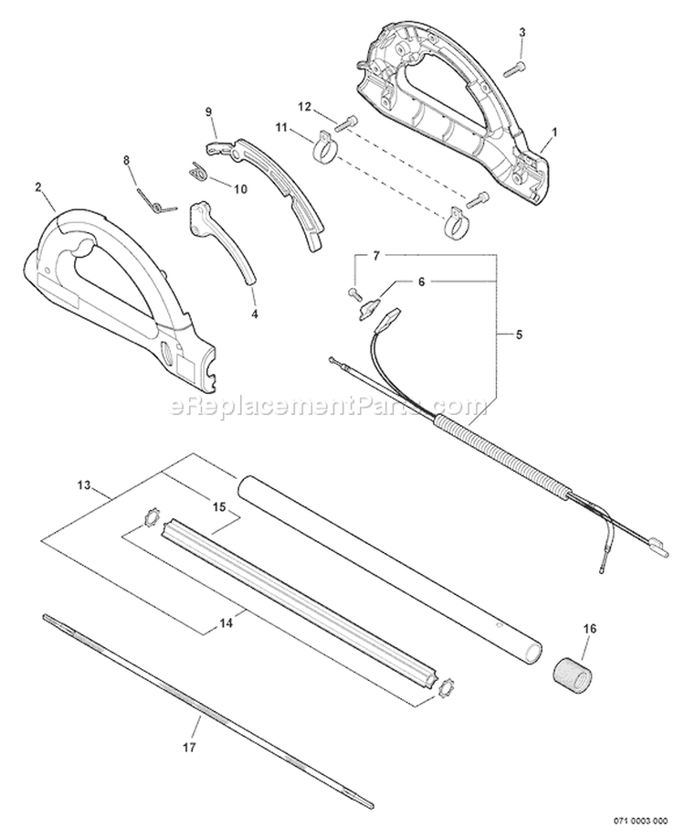Page B Diagram and Parts List for PPT-280 E09213001001-E09213999999 Echo Pole Saw