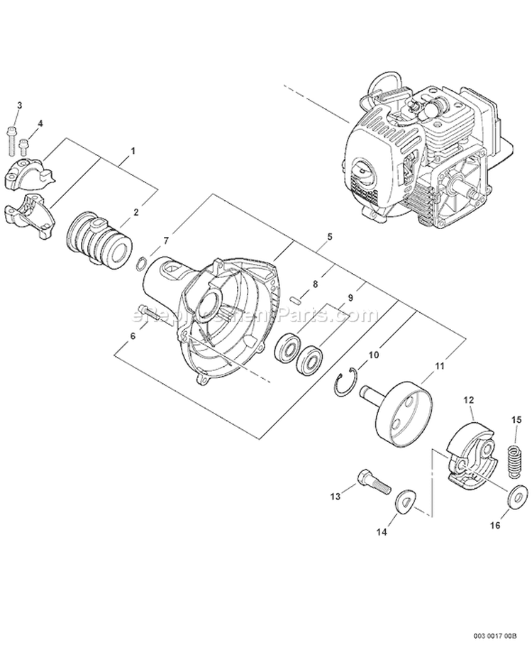 Page F Diagram and Parts List for PPT-280 E09213001001-E09213999999 Echo Pole Saw