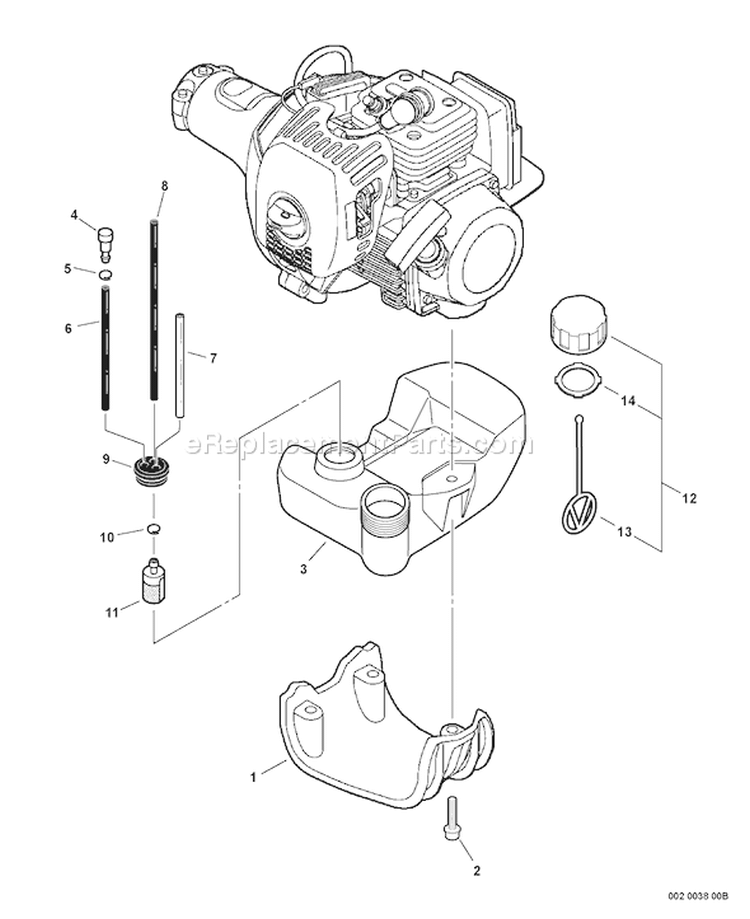 Page G Diagram and Parts List for PPT-280 E09213001001-E09213999999 Echo Pole Saw
