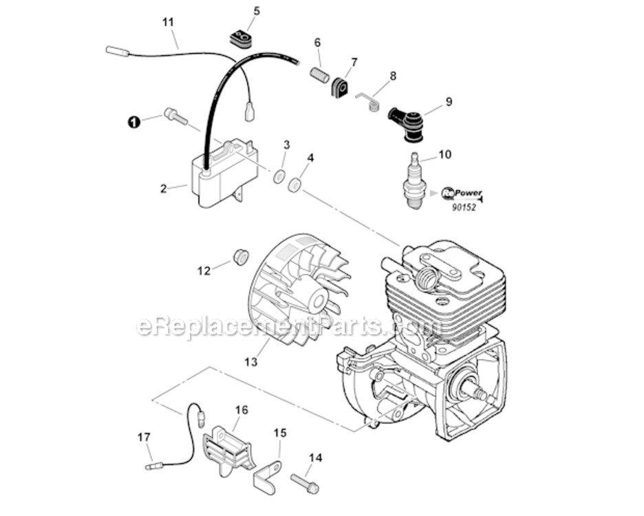 Flywheel_Ignition Diagram and Parts List for PAS-265 S67911001001-S67911999999 Echo Trimmer