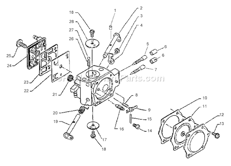 Page A Diagram and Parts List for QV-8000 Type 1 -After S/N 001001 Echo Chainsaw