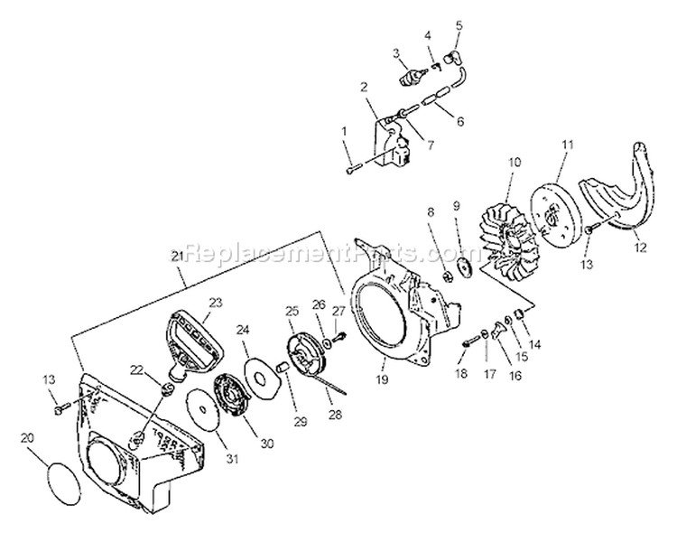 Page E Diagram and Parts List for QV-8000 Type 1 -After S/N 001001 Echo Chainsaw