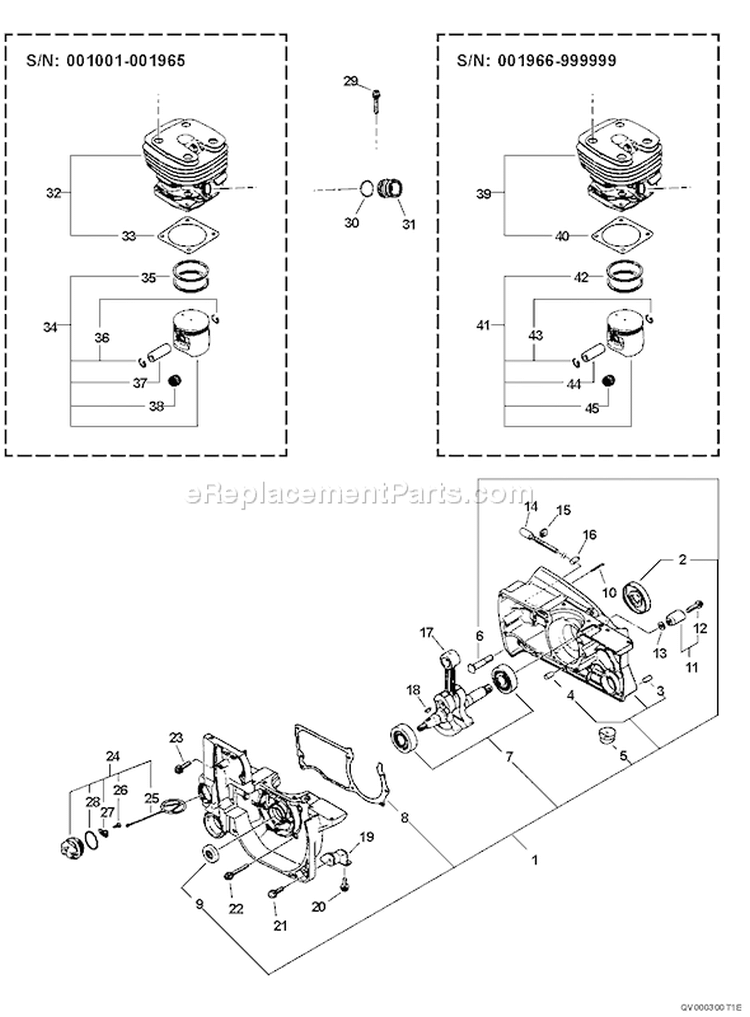Part Location Diagram of P050005320 Echo Piston Kit