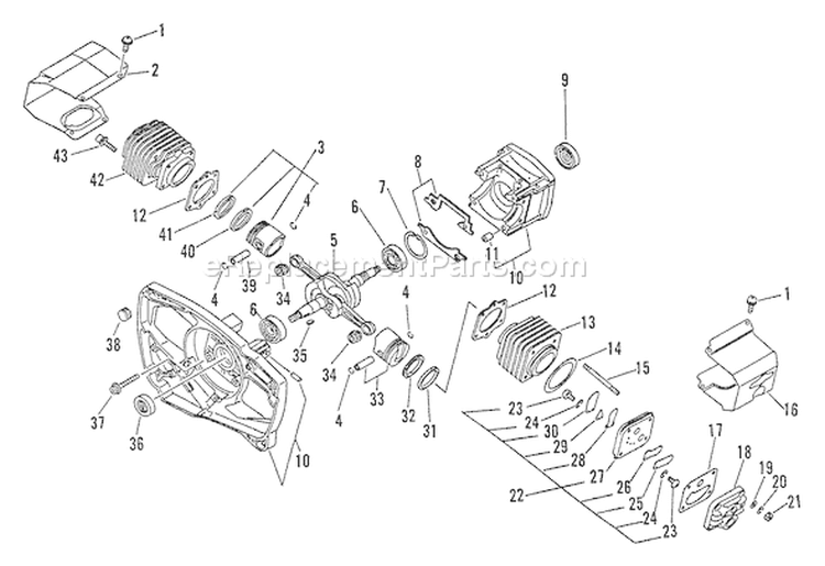 Page B Diagram and Parts List for REC-600 After S/N 001001 Echo Trimmer