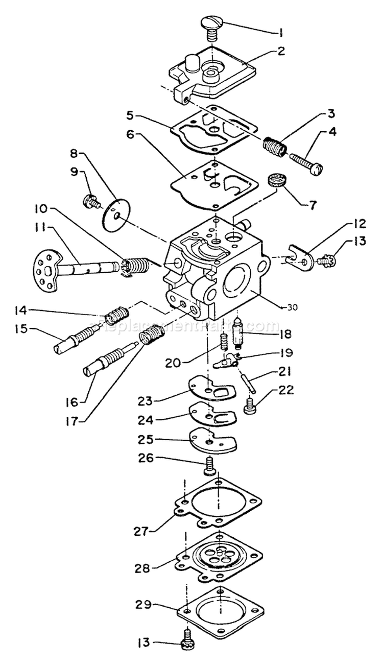 Page A Diagram and Parts List for S-2P  Echo Trimmer