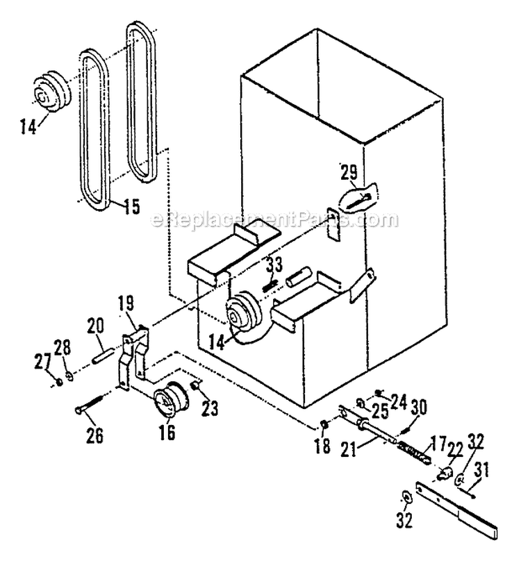 Blower Attachment Dry System Diagram and Parts List for SH-8000R SN: E081612 -1992-1993 Echo Chipper Shredder