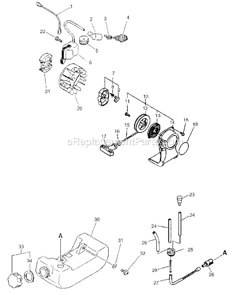 Page F Diagram and Parts List for SHC-1700 Type 1 -After S/N 001001 Echo Hedge Trimmer