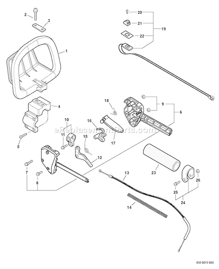 Page H Diagram and Parts List for SHC-210 07001058 - 07999999 Echo Hedge Trimmer