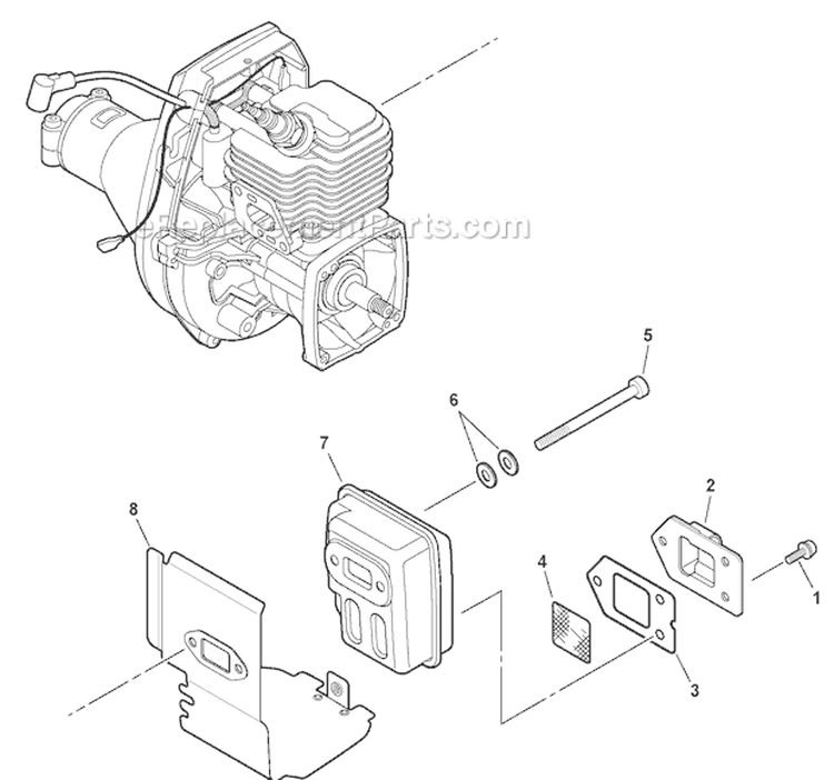 Exhaust Sn 10001001-10001100 Diagram and Parts List for SHC-210 10001001-10999999 Echo Hedge Trimmer